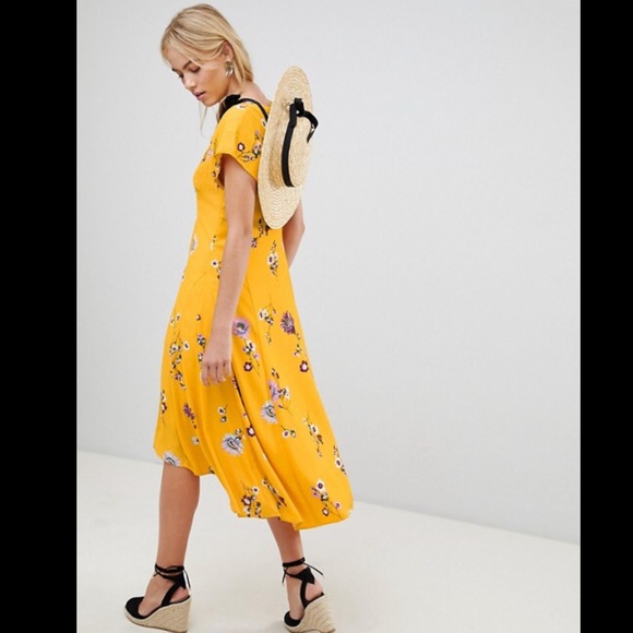 Free People NWT Lost In You Floral Midi Dress L - Picture 6 of 8